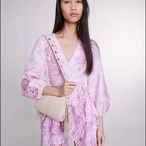 Pink Lace Ruffle Skirt